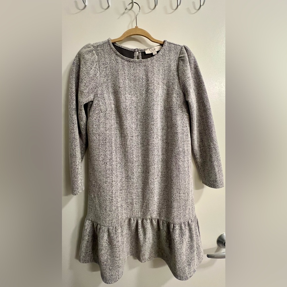 LOFT Patterned Gray Knit Dress